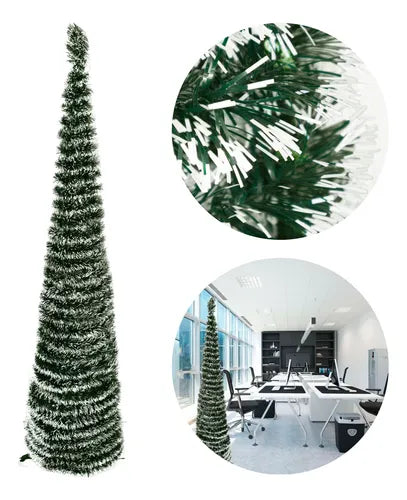 Árbol Plegable PUNTA BLANCA 🎁 PROMOCION POR TIEMPO LIMITADO + EXTENSION NAVIDEÑA DE 200 BOMBILLOS 🎁